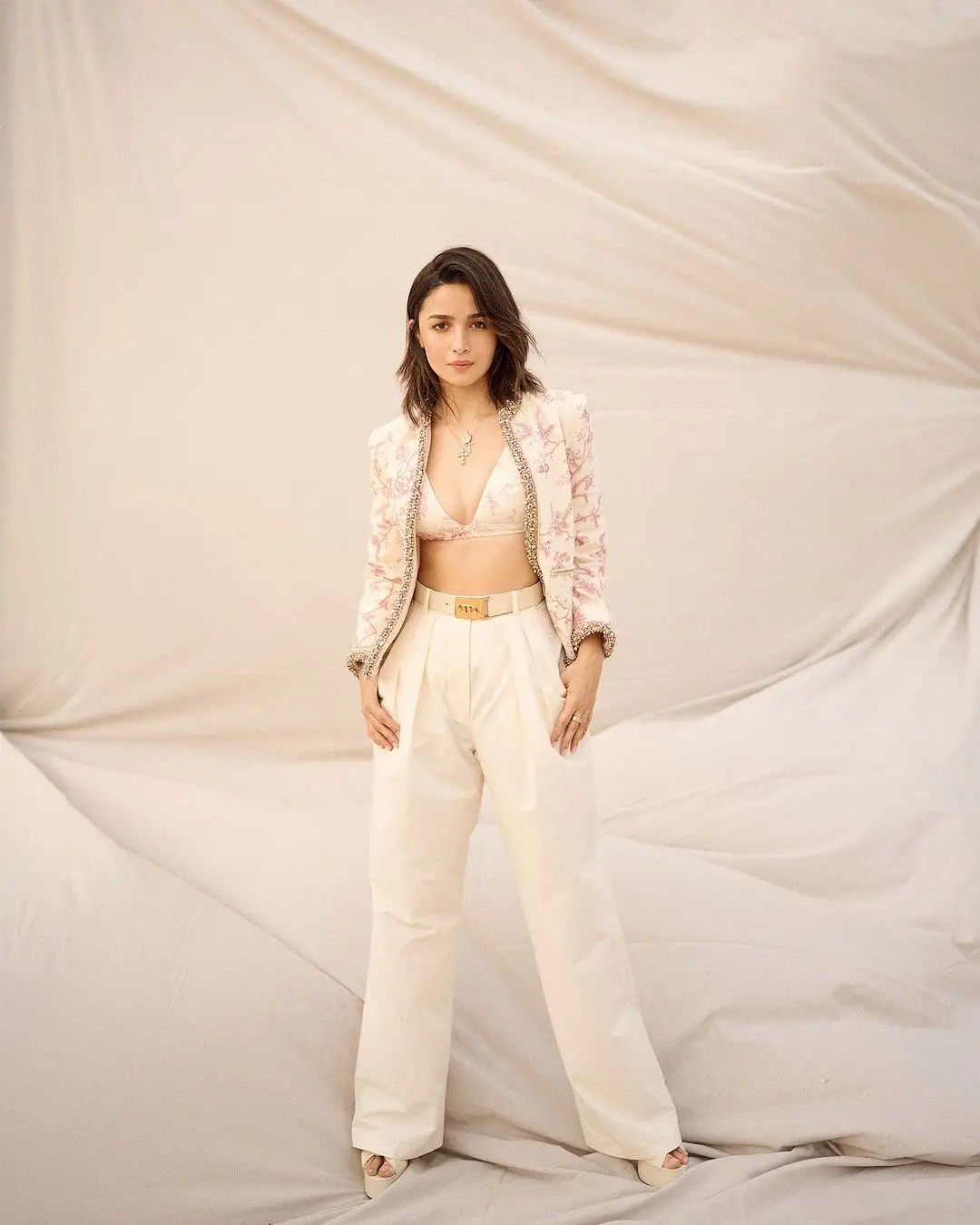 Alia Bhatt Stills in Beautiful White Top Pant